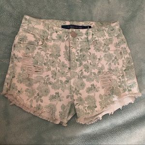Sapphire Ink green & white floral shorts